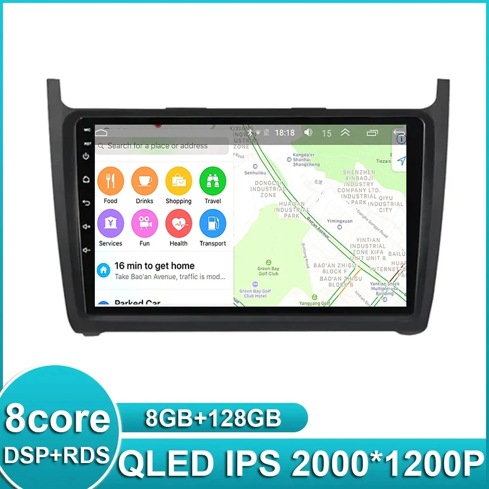 

Магнитола на Android 13 для Volkswagen VW Polo 5 Sedan 2008-2020, мультимедийный видеоплеер с GPS-навигацией, Wi-Fi, DSP, RDS