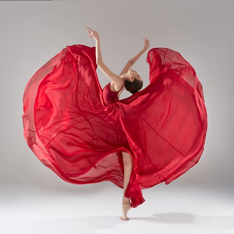 

Children's 720-degree swing skirt classical dance dress girls elegant half-length opening dance practice gauze skirt