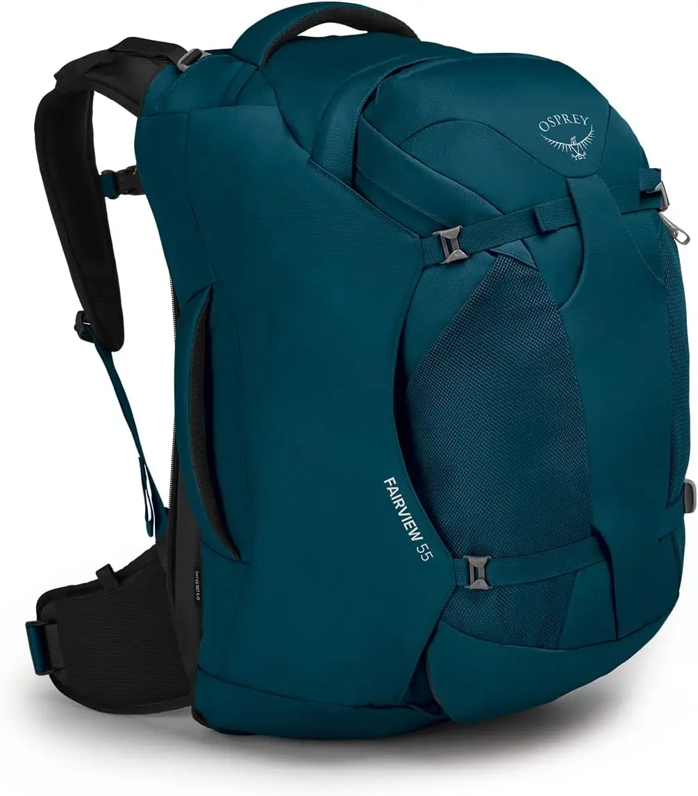 

55L Women's Travel Backpack, Night Jungle Blue