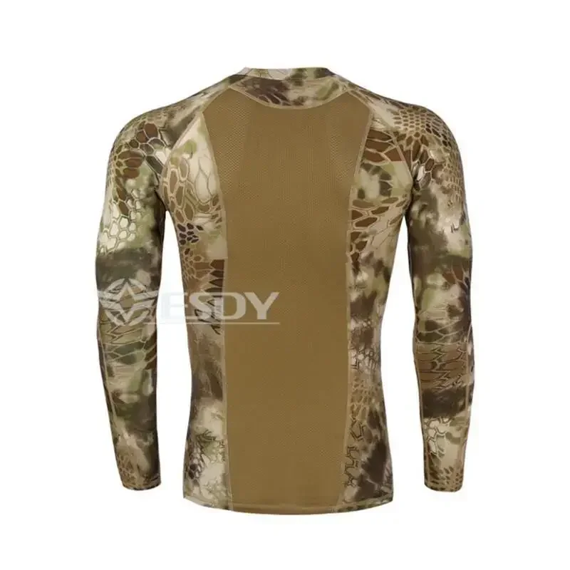 Outdoor Tactic Camouflage Python Shirt Man Quick Drying Long Sleeve Military Shirts Tactical Breathable Training Fishing Coat