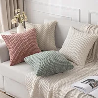 Striped Cushion Cover Green Corduroy Pillowcases Decorative Pillows for Sofa 18x18 Inch Throw Pillow Farmhouse Home Decor 1Pcs 2