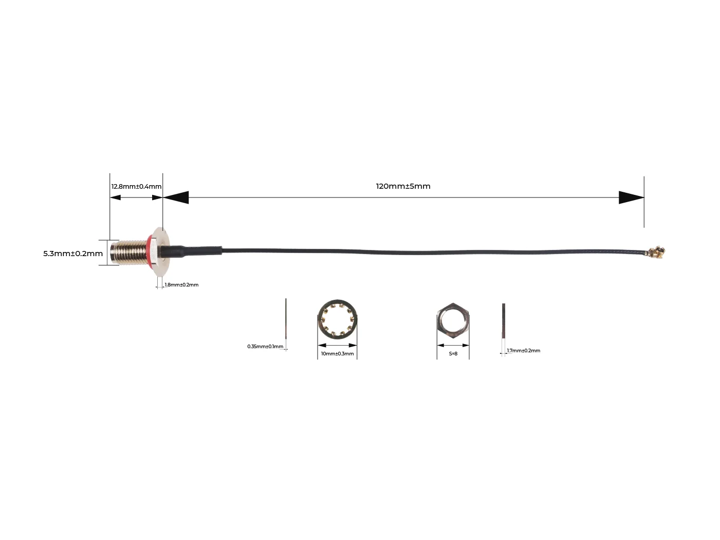 Câble Antenne SMA Mâle vers I-PEX pour LoRa Drone