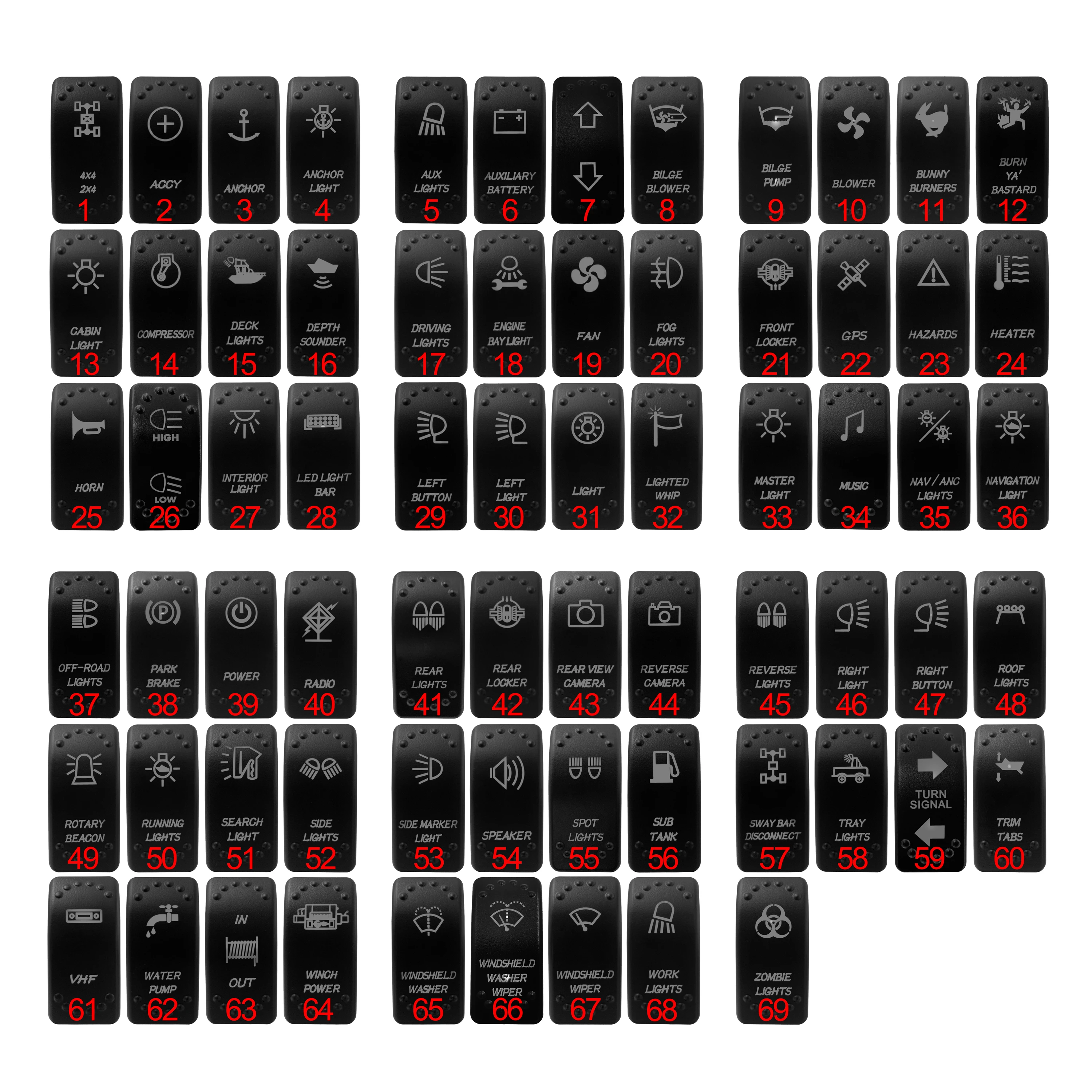 12V 24V Laser Rocker Switch Orange Led Light ON OFF / ON OFF for Car Boat Polaris RZR Can-Am ATV UTV RV Maverick Commander rocker switch