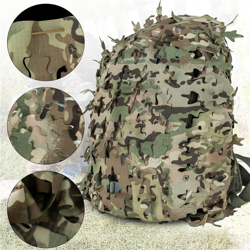 Bionic Camo Net sport Backpack Cover 3D Laser Tree Shape Camouflage Hunting Bags Cover Paintball Paratrooper Hunting Accessories 2