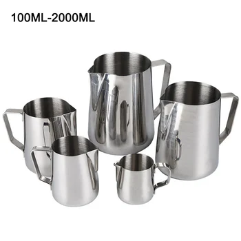 100ML-2000ML Stainless Steel Milk Frothing Pitcher Espresso Coffee Barista Craft Latte Cappuccino Cream Frothing Jug Pitcher