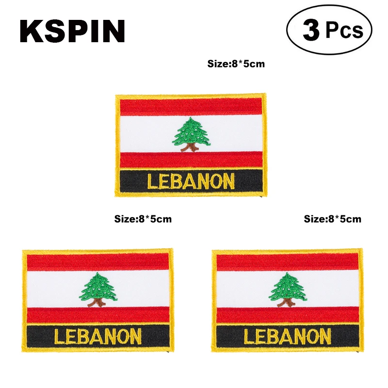 

Lebanon Rectangular Shape Flag patches embroidered flag patches national flag patches for clothing DIY Decoration