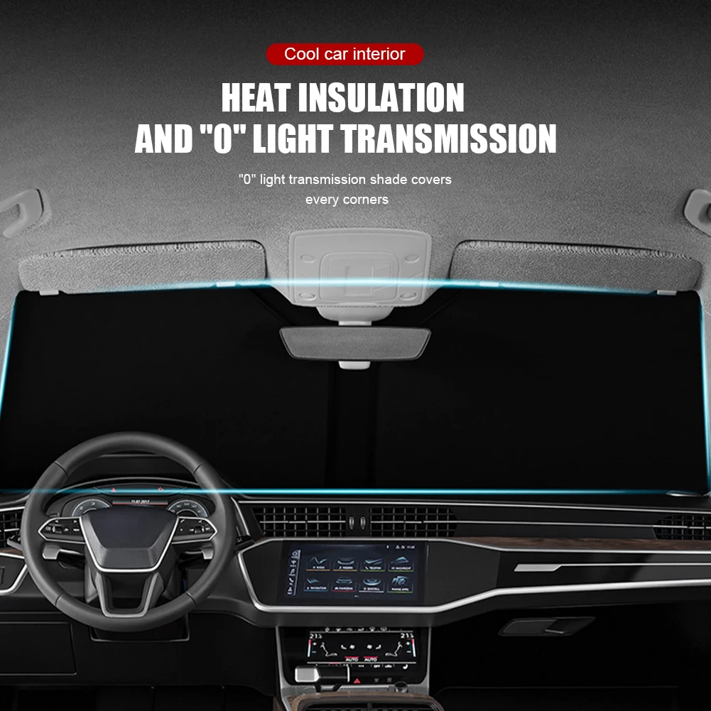 70*140cm Car Windshield Shade Universal Front Windscreen Sun Shade Sun Protection Double-Layer Window Cover Collapsible for Auto bumper stickers