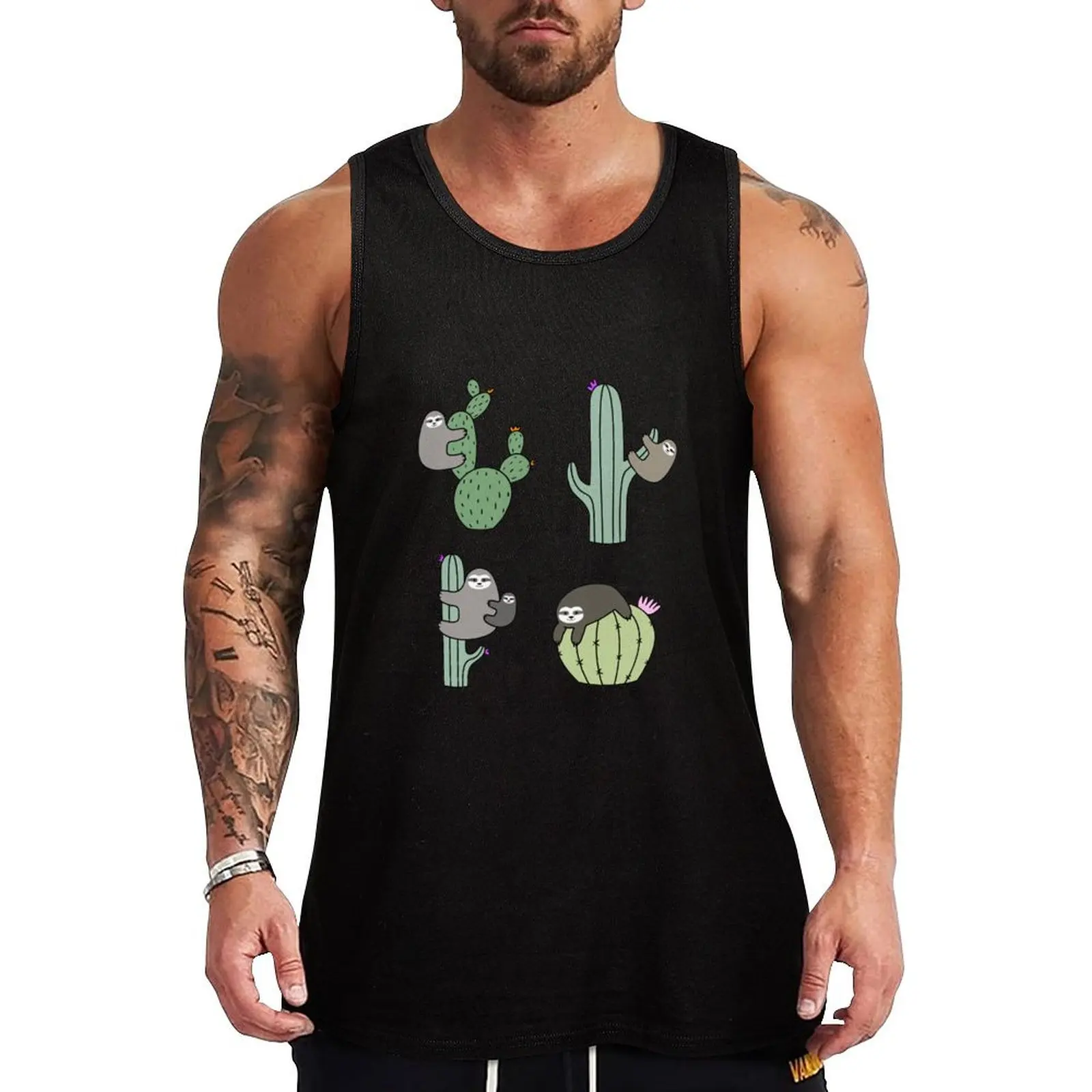 

Cacti Sloths Tank Top bodybuilding t shirt sleeveless t-shirts for men anime bodybuilding man