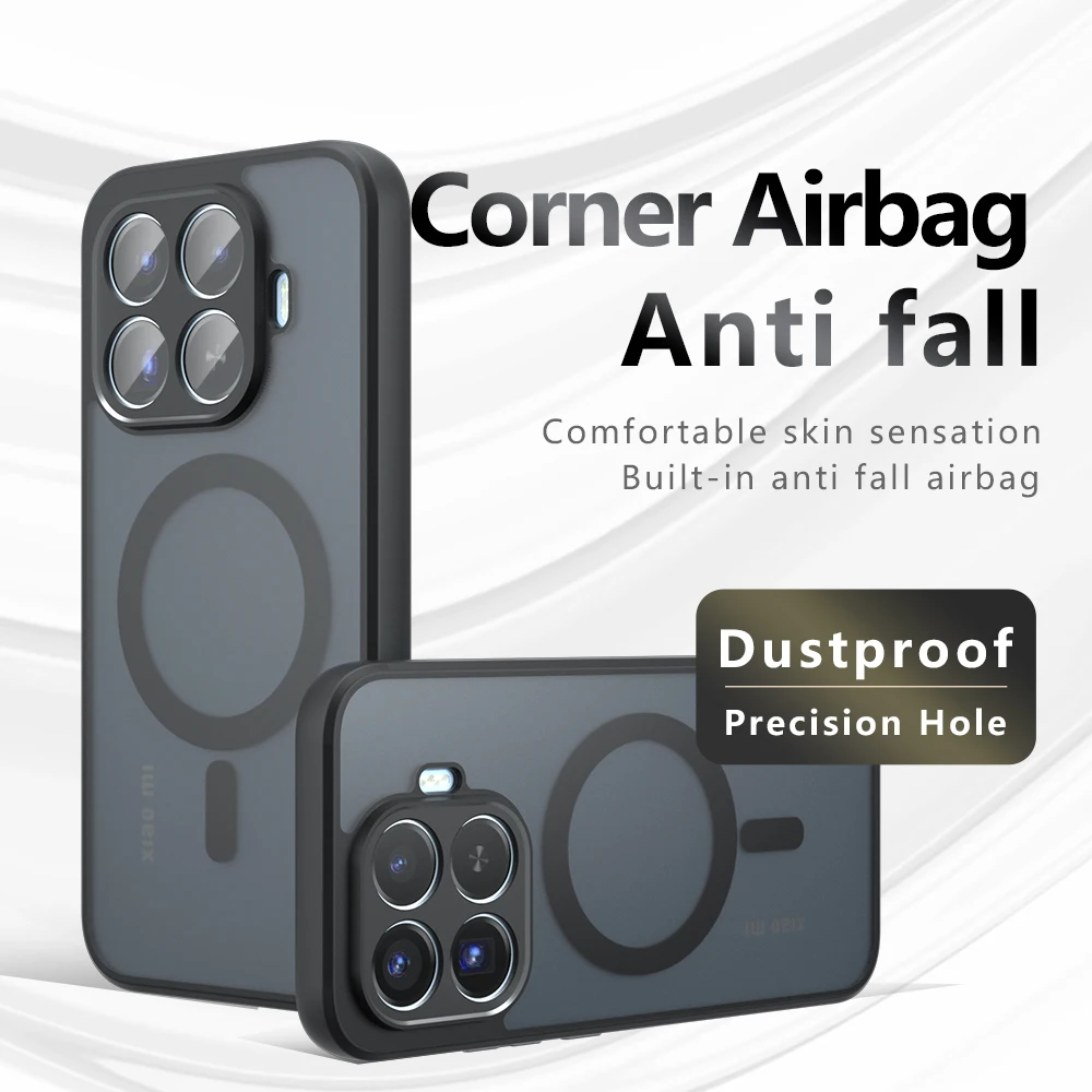 MagSafe Acrylic Shockproof Case - Transparent Matte Cover with Magnetic Wireless Charging Capability