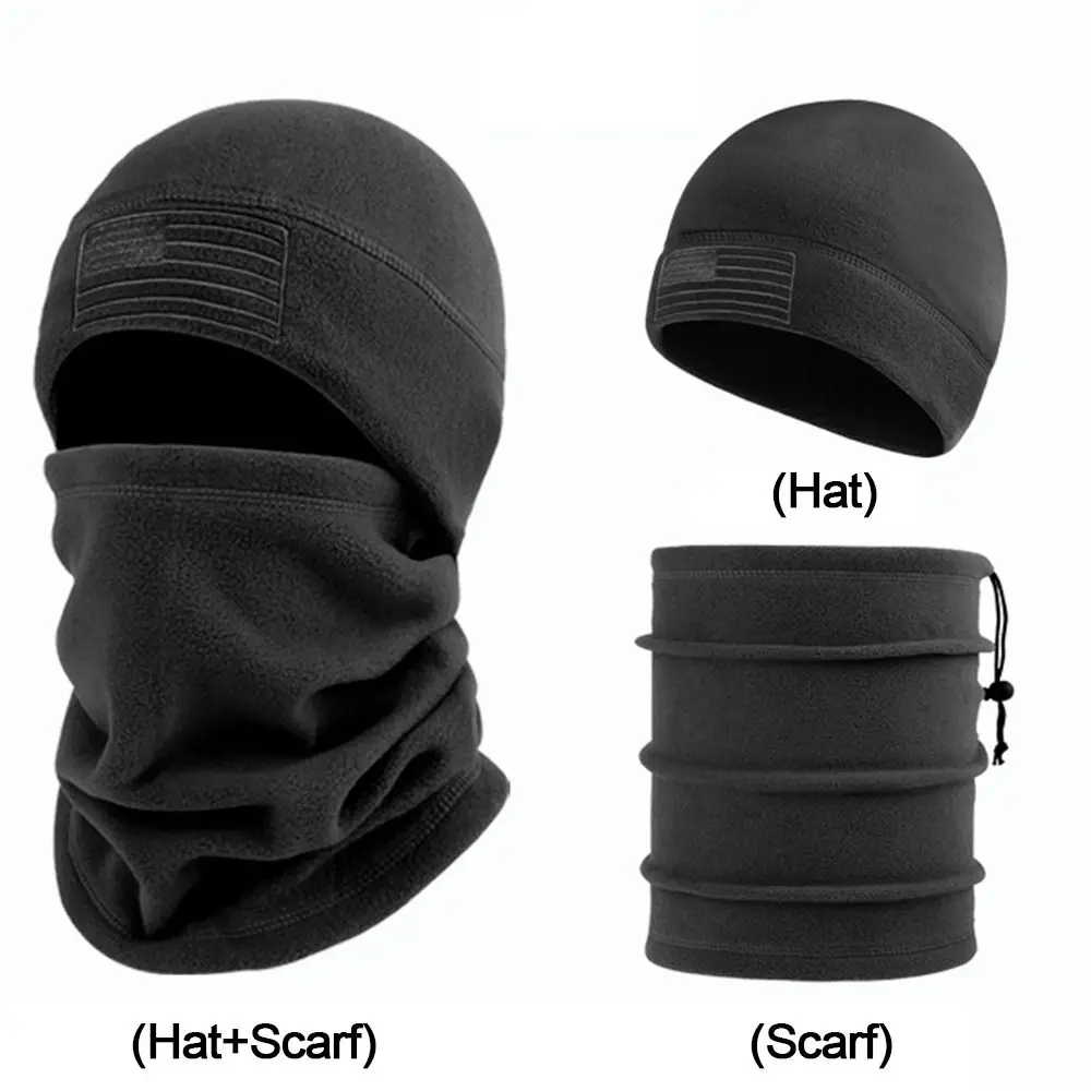 Winter Warm Men's Coral Fleece Cap Scarf Neck Wool Face Mask Fashion Unisex Sports Hat Women Scarf
