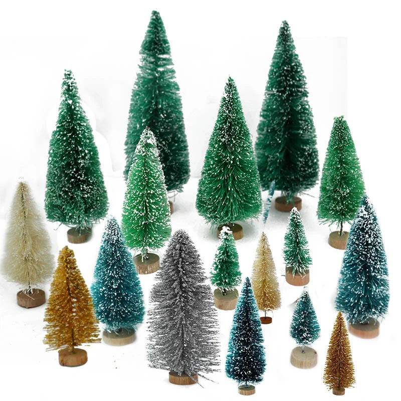 Mini Christmas Tree 8Pcs 50-125mm Mixed Size Small Pine Tree Desktop for Home New Year Xmas Party Table Decoration Navidad mini christmas tree