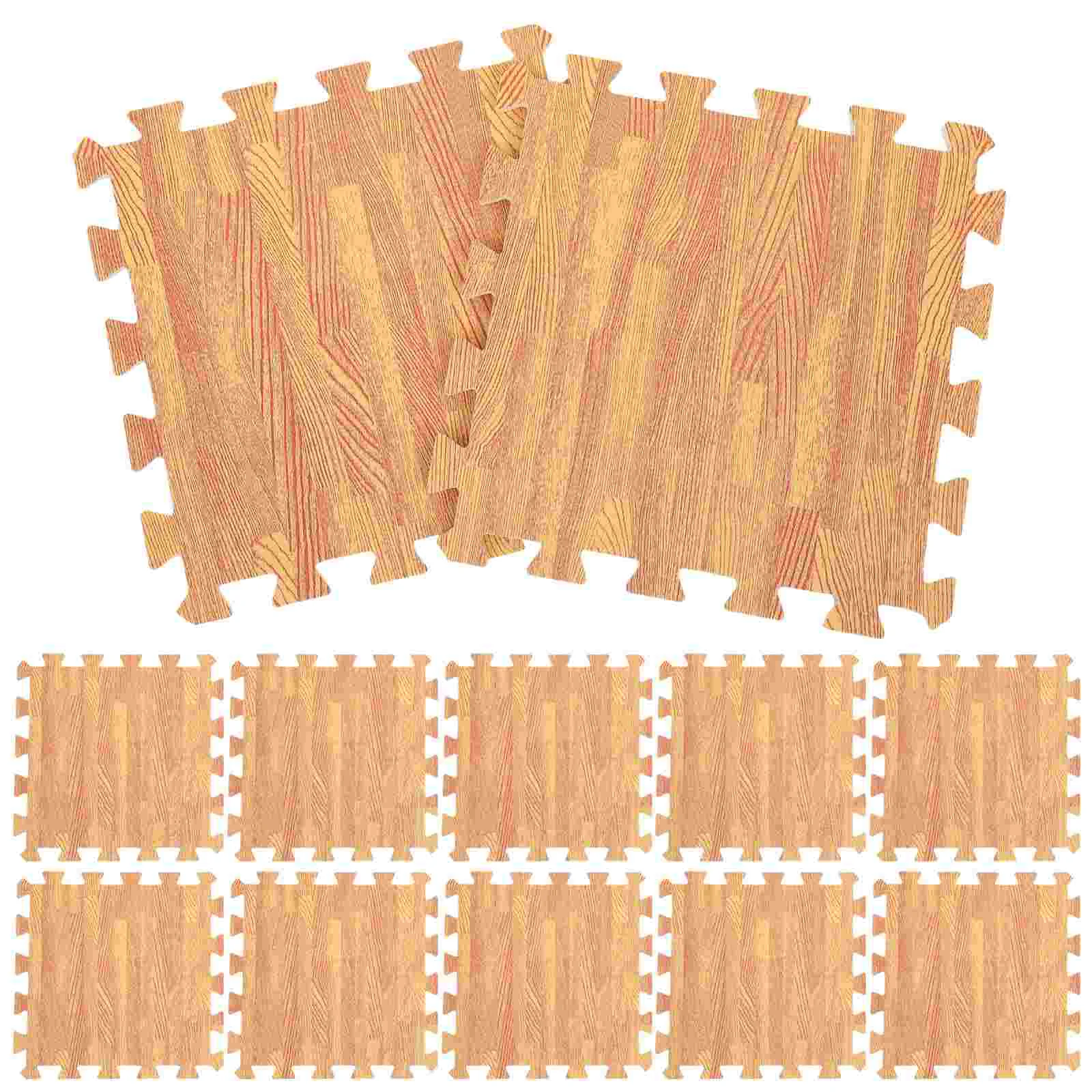

12Pcs Wood Grain Floor Mats Foam Floor Tiles Floor Mat Puzzle Playing Floor Pad Foam Mat
