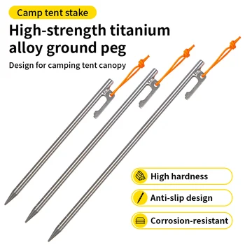 20CM/24CM/30CM Titanium Alloy High Strength Canopy Tent Pegs Stakes Nails for Outdoor Camping Hard Gravel Ground 4PCS 8PCS