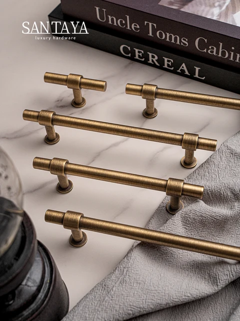 Santya ทองเหลืองโบราณตู้จับตู้ครัวดึง Simple ตู้เสื้อผ้าลิ้นชัก 1