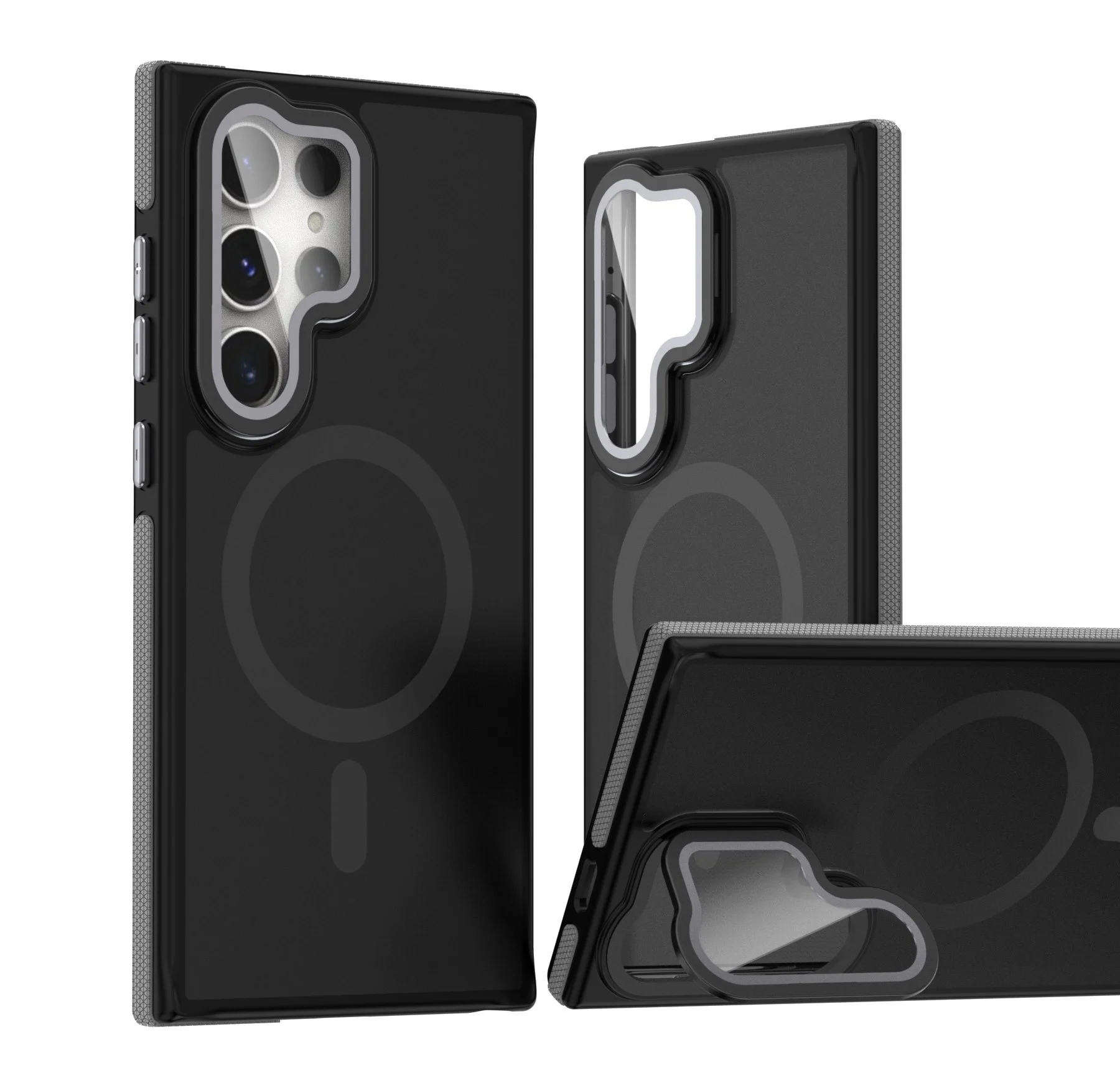 Translucent Lens Film Stand Magnetic Case with Ultra Matte Finish