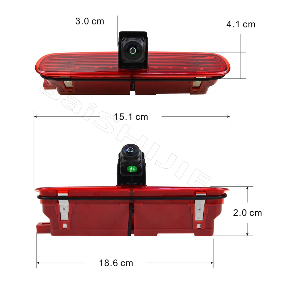 Kit Telecamera Retrovisore Con Terzo Stop E Monitor 4.3'' Per Fiat Doblò 263 / Opel Combo (2010-2019)