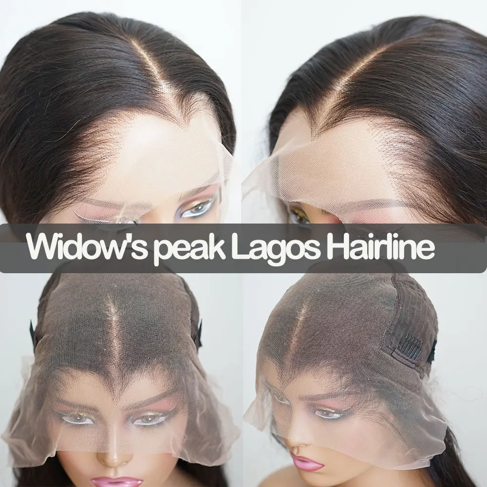 Lagos Hairline 13x6 Invisible HD Lace Frontal Wigs 250 Density Loose Deep Wave Human Hair Glueless Wigs Preplucked Ready To Wear