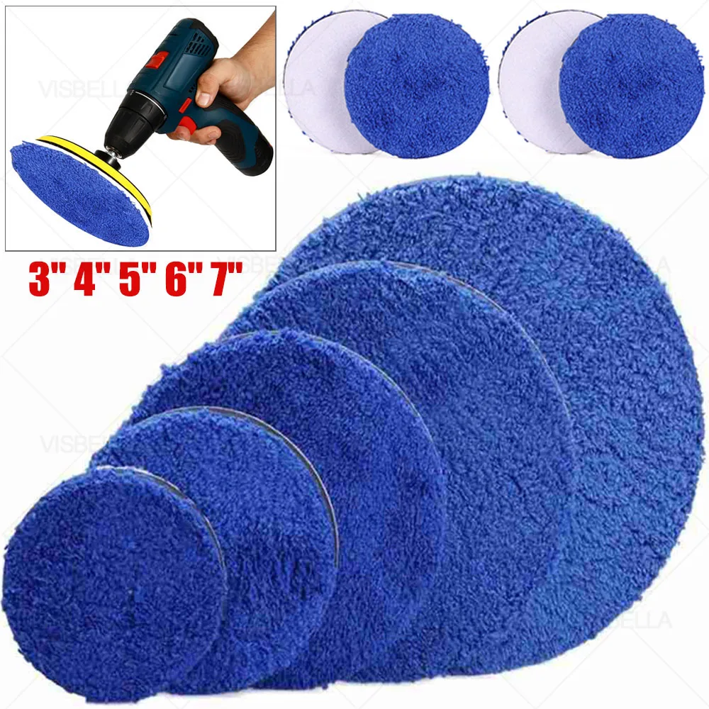 3/6PCS Car Polishing Pad 150mm Microfiber Pad Self-adhesion Automotive Waxing Polishing Disc Sponge Polishing Quickly Wipe Wax 2