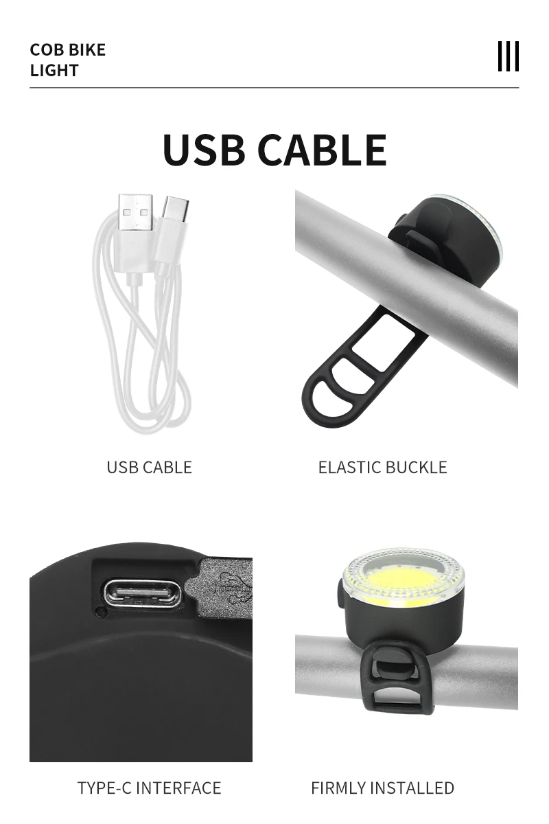 Bucklos kit éclairage vélo led rechargeable par usb avant et arrière_voghion.com