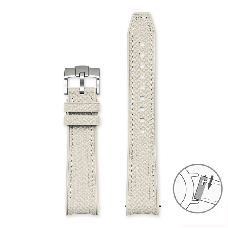 Sport Waterproof Liquid Silicone Watch Strap, Quick Release 20mm Band
