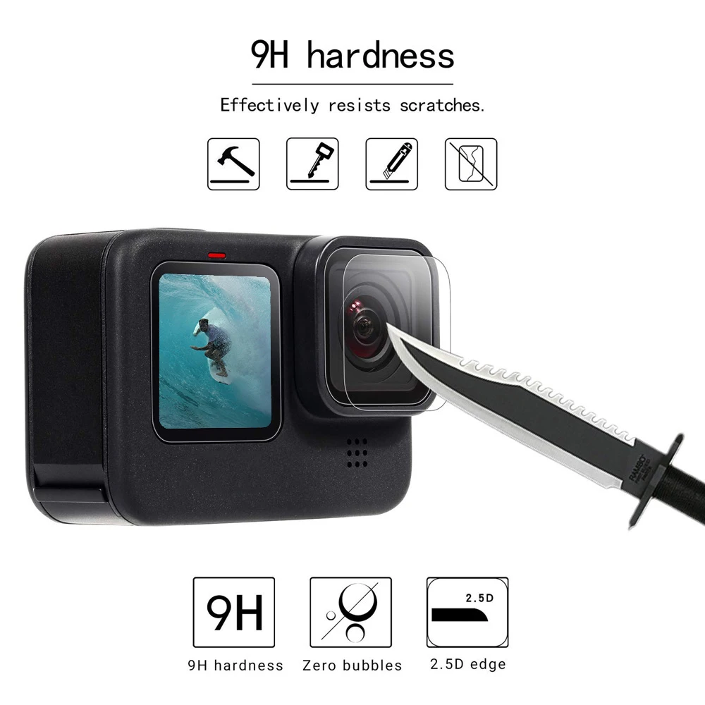 Camera Screen Protector Ultra-HD Tempered Glass for GoPro Hero12 Black Screen Protector Anti-scratch Film for GoPro Hero 12 Camera Lens Protector Glass