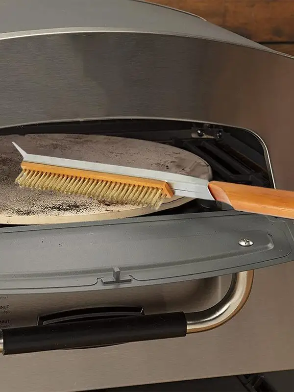 Pizza Stone Cleaning Brush Pizza Oven Copper Brush Bristle Brass Scraper Household Grill Cleaning Oven With Long Handle