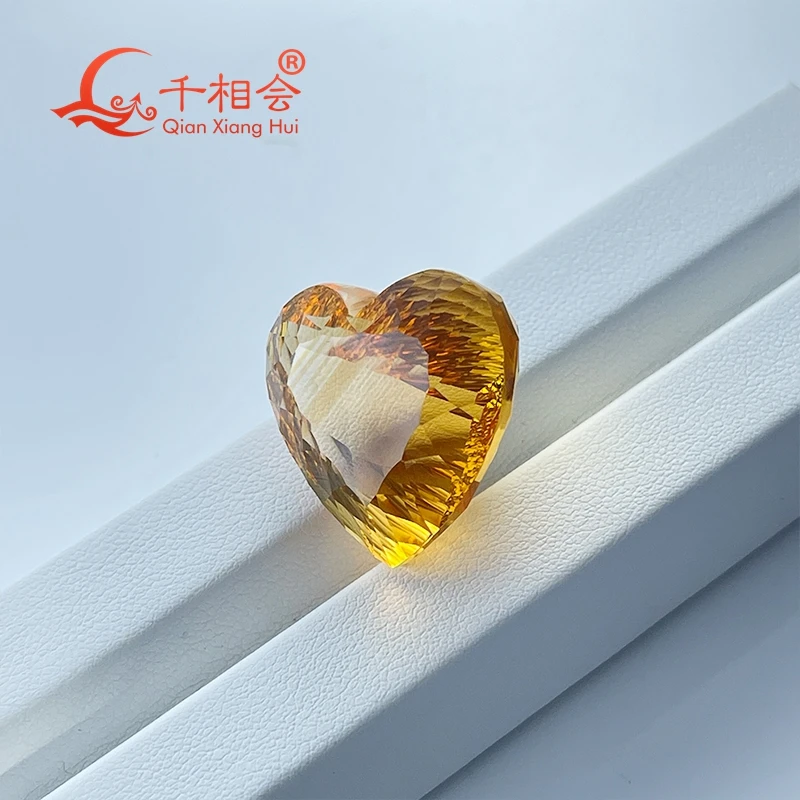 52.46ct Natural Citrine Heart Shape Gemstone Millennium Cut Loose Stone for Jewelry Making with GRC Certification