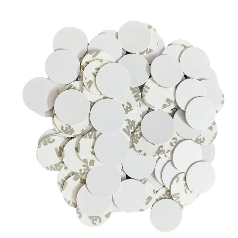 10-Pack RFID Adhesive Labels - 25mm Rewritable Stickers with Glue Adhesive