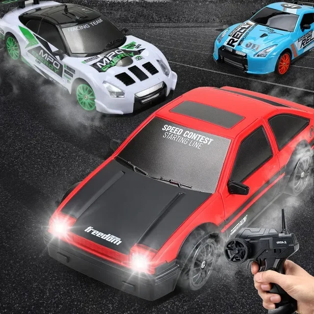 2.4G High speed Drift Rc Car 4WD Toy Remote Control AE86 Model GTR Vehicle Car RC Racing Cars Toy for Children Christmas Gifts 3