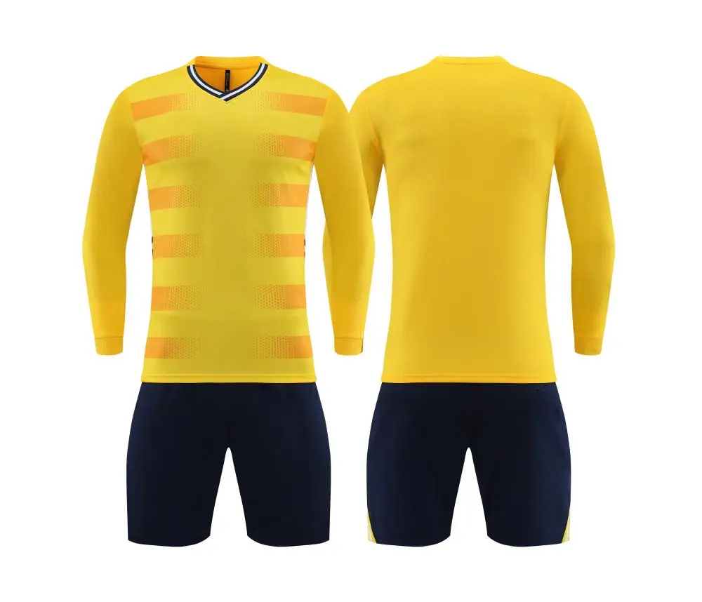 And Name Soccer Wear Mens Football Team Kits Round Neck Sportswear Long Sleeve Soccer Uniform For Kids