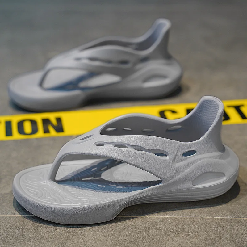 Stylish Men's Flip-flops Heel Covering Open-toe Outdoor EVA Casual Sandals Indoor Soft Sole Non-slip Slippers