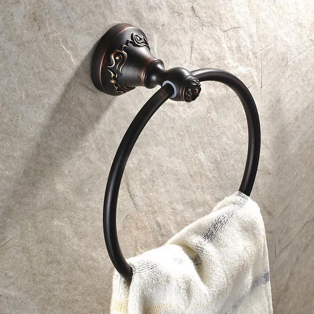 Towel Rings Black Oil Rubbed Bronze Towel Ring Holder Bath Bar Bathroom Accessories Home Decoration Nba446