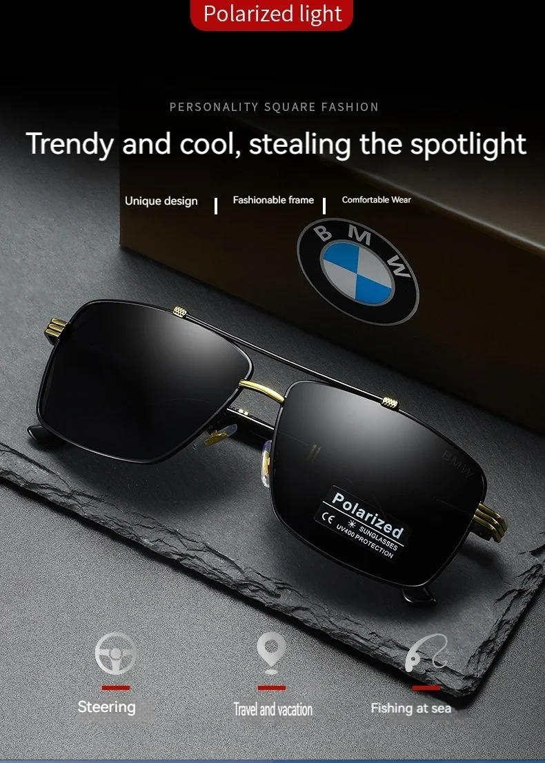 BMW Luxury Polarized Sunglasses - UV Protection Anti-Glare Glasses for Men