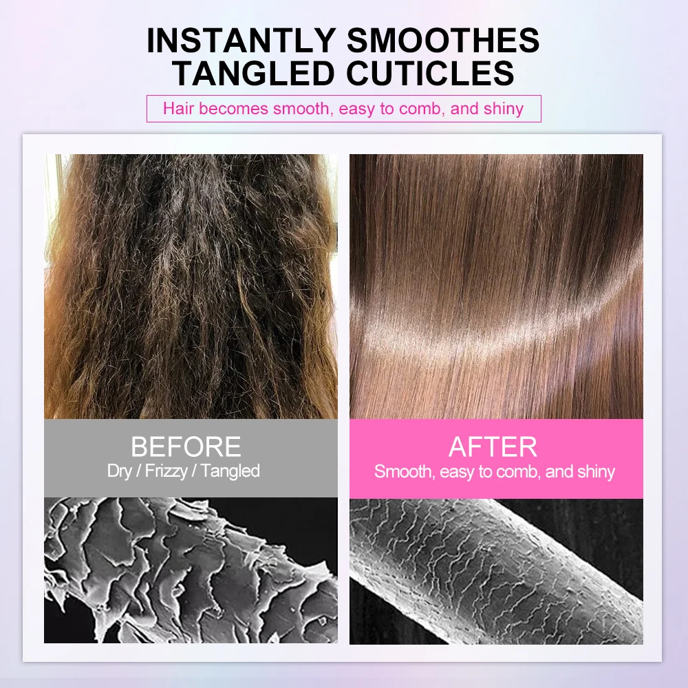 PURC Leave-In Wig Detangle Spray Coconut Oil Anti-Static Heat Protectant for Human/Synthetic Hair Smoothing Softness Anti-Frizz