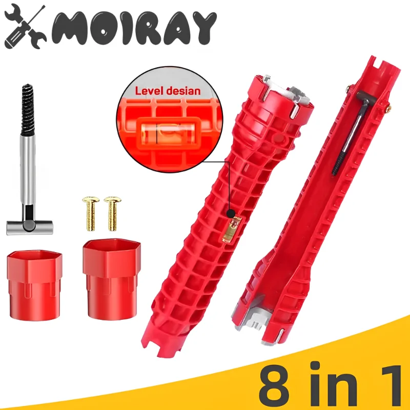 

Upgraded 8 In 1 Sink Faucet Wrench Basin Wrench Double Head Plumbing Tools Repair Kitchen Faucet Installer Water Heater Spanner