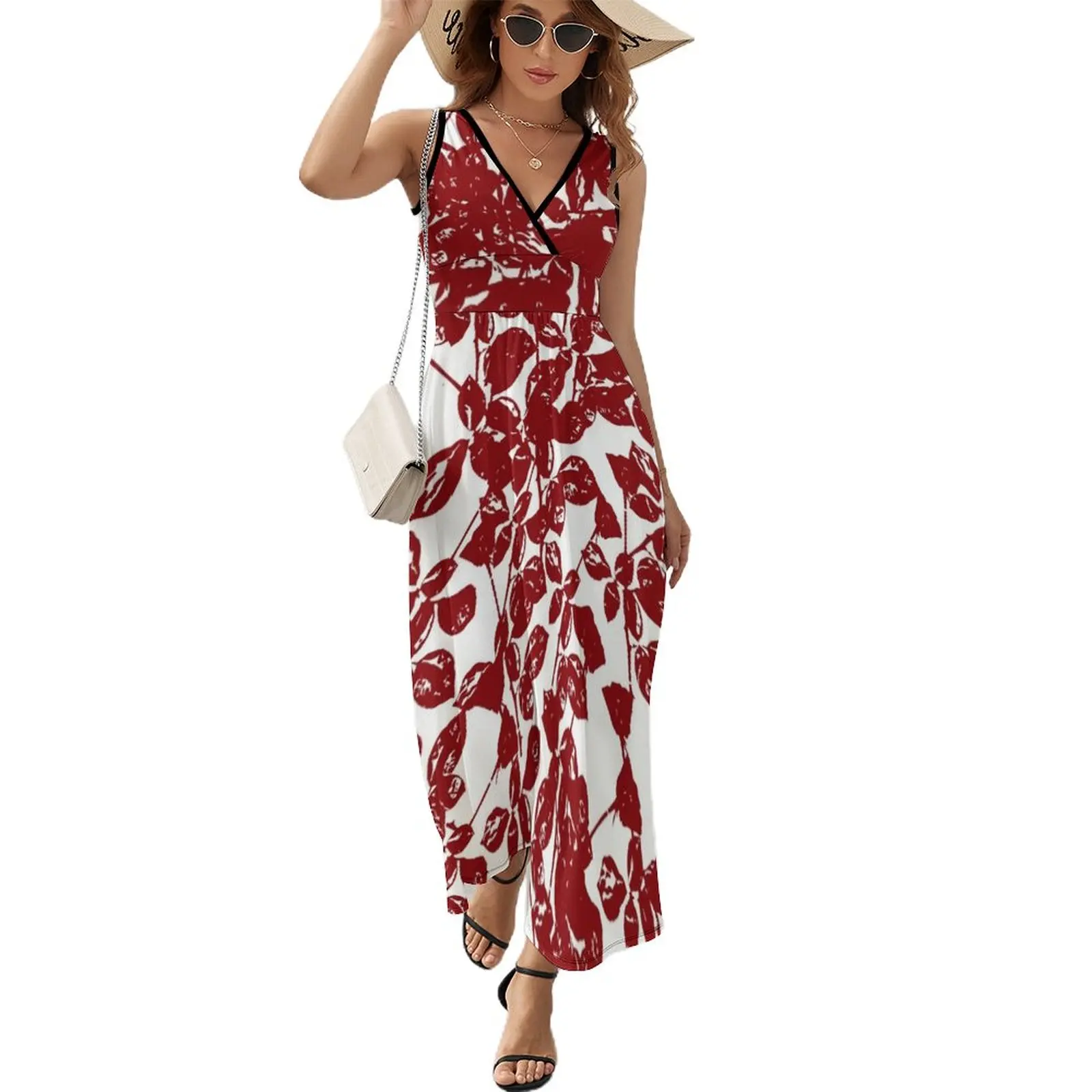 

Violator Texture Red Sleeveless Dress elegant dress loose summer dress