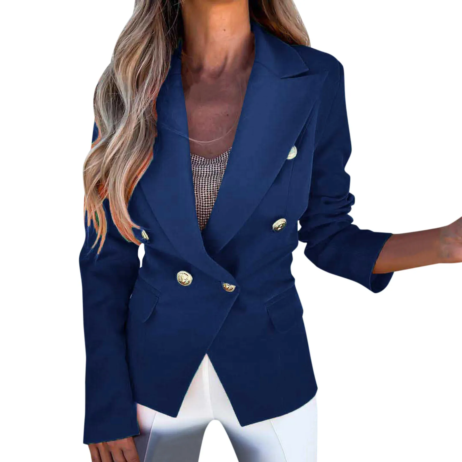 Fashion Blazers For Women Jackets 2023 New Office Lady Coats Double Breasted Outerwear Business Formal Slim Blazer Chaquetas
