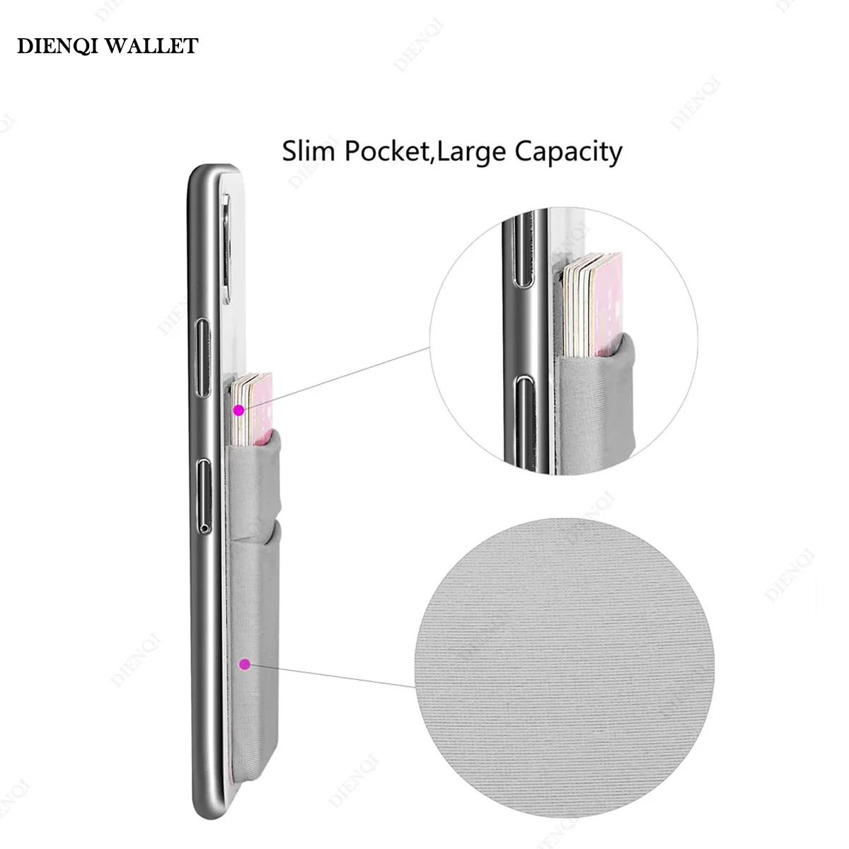 Phone Card Sticker Fashion Elastic Cloth Mobile Cell Phone Card Holder Money Clip Wallets Credit ID Cardholder Adhesive Pocket credit card holder,id card holder