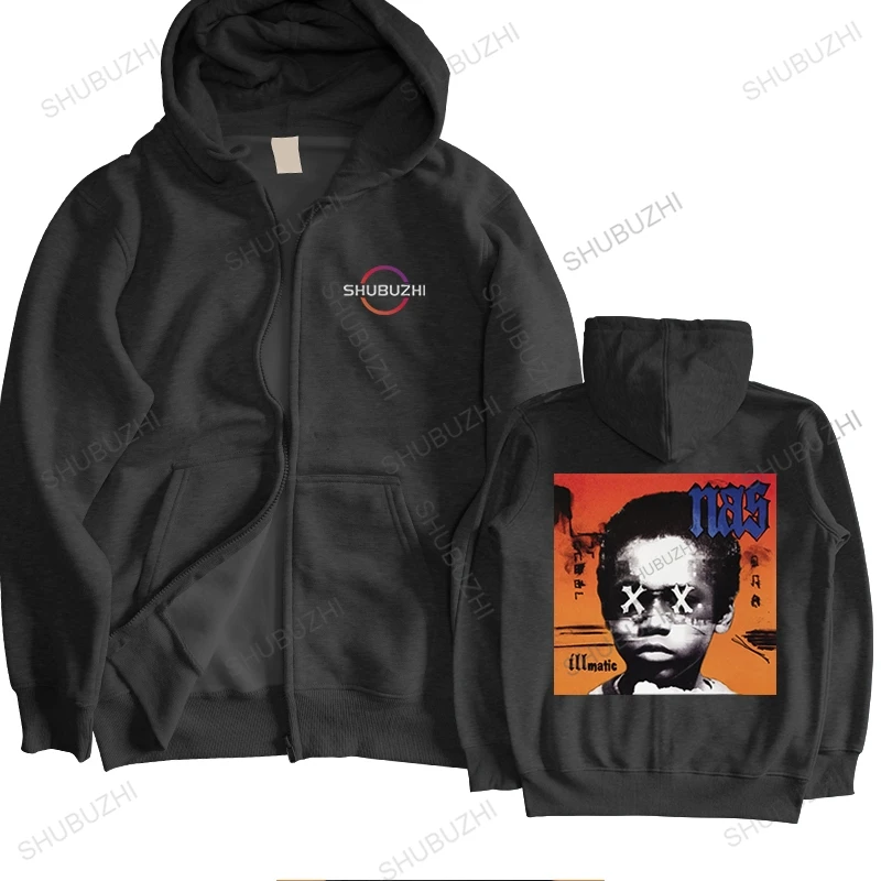 

Hot sale men brand hoodie autumn pullover black cotton hooded coat nas illmatic 20th anniversary High Quality zipper plus size