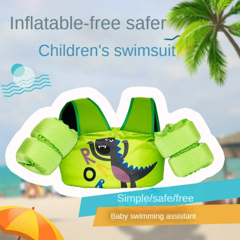 

Kids Buoyancy Swimsuit Cartoon Print Summer Tankini Buoyancy Swimwear Life Jackets for Baby Frist Learning To Swimming 3-7Y