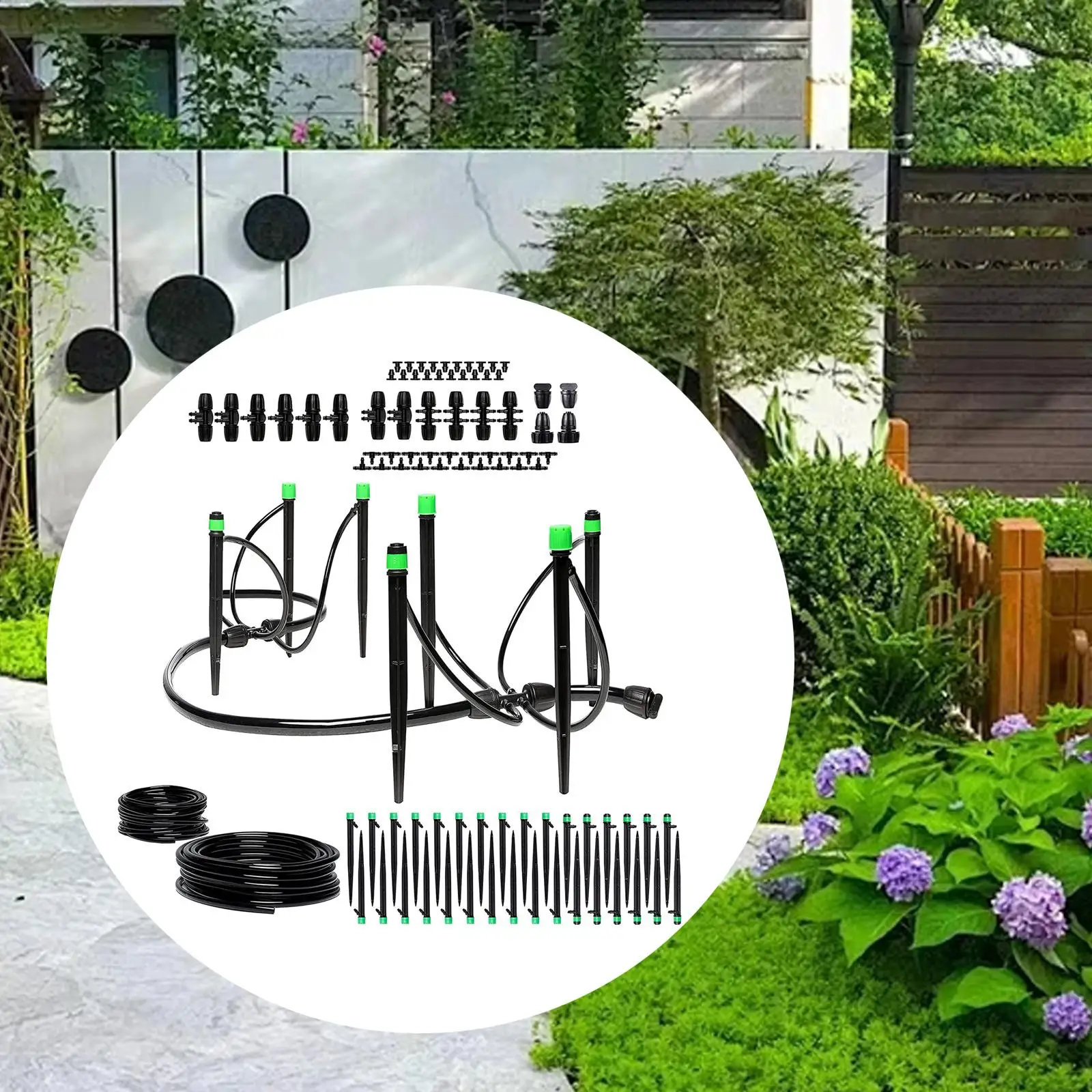 

Complete Drip Irrigation Kit Detachable Quick Connect Multipurpose Automatic Drip Watering System for Garden Lawn Easily Install