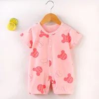 2024 New Printed Mickey Newborn Baby Clothes Romper Short Sleeved Onesie Toddler Girl Boy Casual Infant Jumpsuit Babies Costume 4