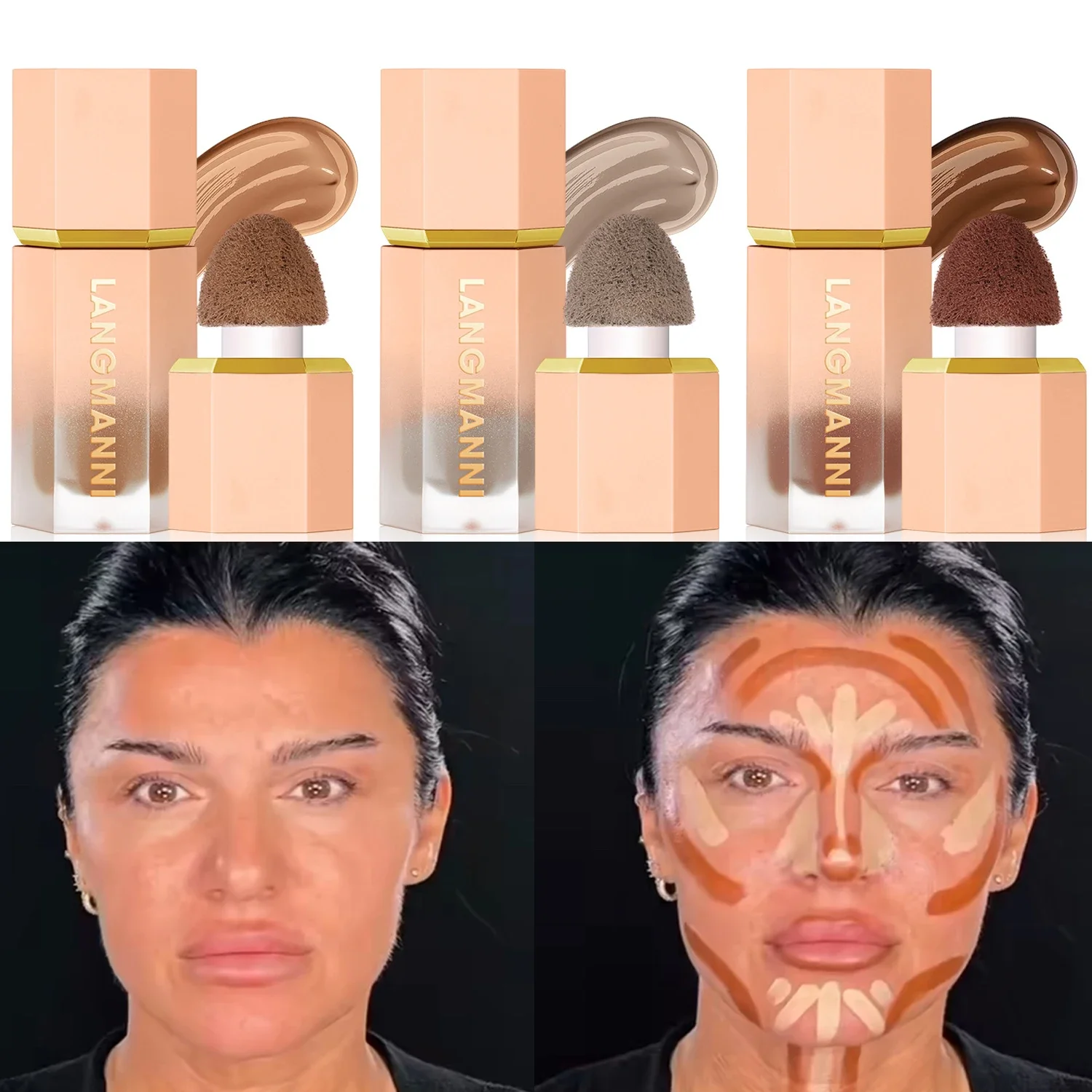 

Liquid Contouring Stick Long Lasting Natural Matte Blush Highlighters Shadow Waterproof V-face Shaping Contour Pen Face Makeup