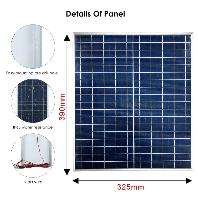 500W 1000W 12V Photovoltaic Solar Panel Power Bank Kit 100A Controller Solar Pla