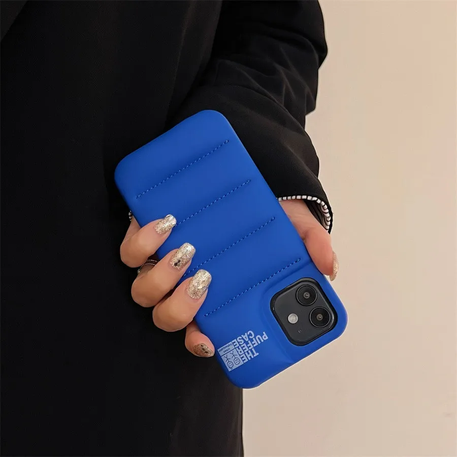 case iphone 12 pro max Trend New Color System Down Jacket The Puffer Case for iPhone 13 12 Mini 11 Pro Max X XS XR 8 7 Plus SE 2020 Soft Silicone Cover case iphone 12 pro max