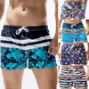 Casual Hawaiian Swimming Trunks For Men Boho Vintage Floral Print Board Shorts Drawstring Double Pocket Trunks Surfing Swim Wear 6