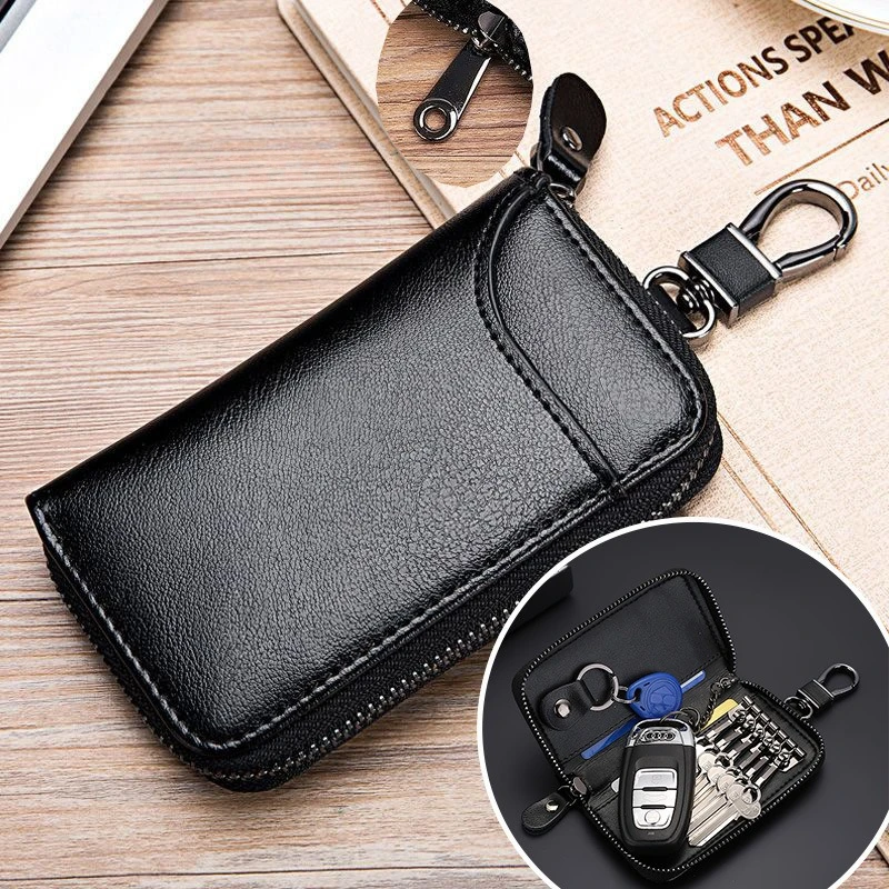 Genuine Leather KeyChain Unisex Key Bag Multifunction Organizer Wallet Holder Smart Housekeeper Car Small Key Case Keys Pouch