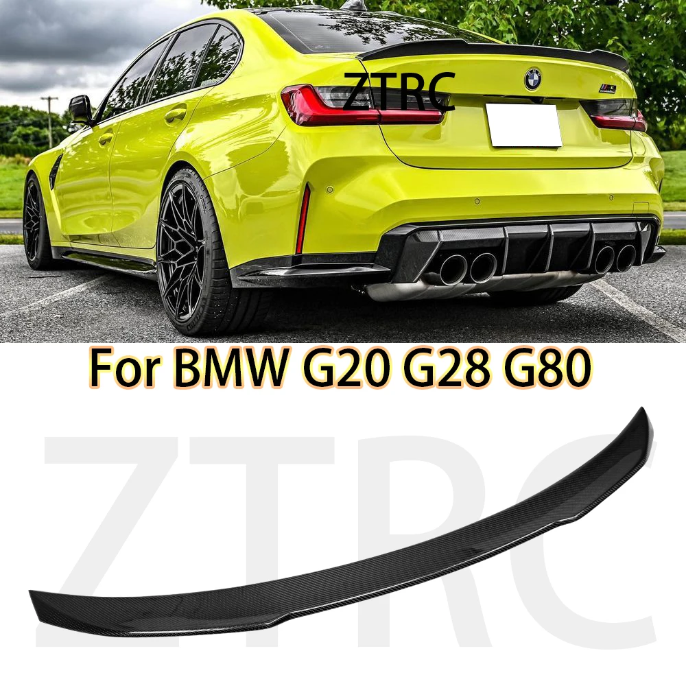 

Car Spoiler For BMW 3 Series G20 G28/G80 M3 CS Style Real carbon fiber material Rear Spoiler Trunk wing 2019-2024
