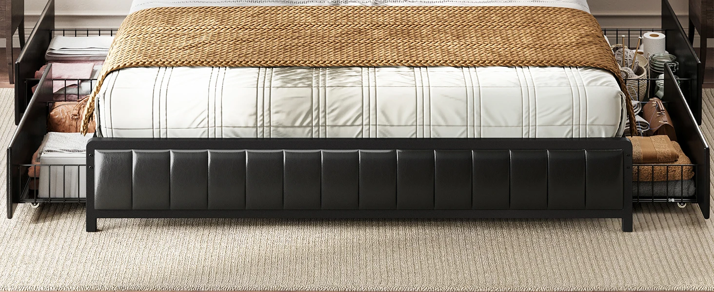 bed frame with drawers