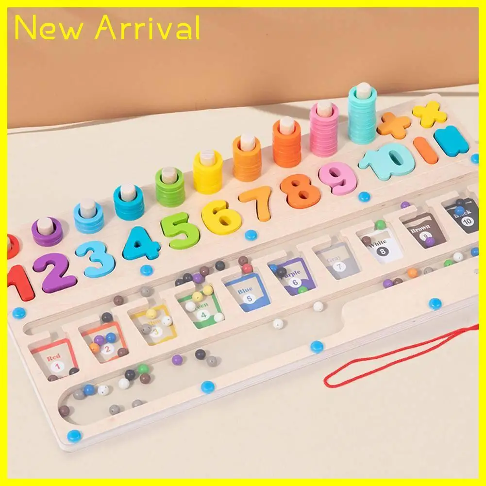 

Wooden Color Matching Puzzle Board Learning Counting Shape Board Games Colorful Toys Color Number Maze Preschoolers Educational